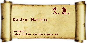 Kotter Martin névjegykártya